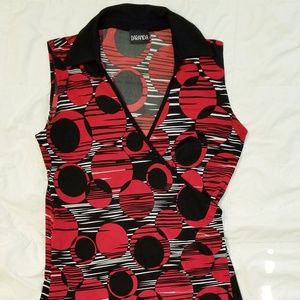 Beautiful red, black and white dress